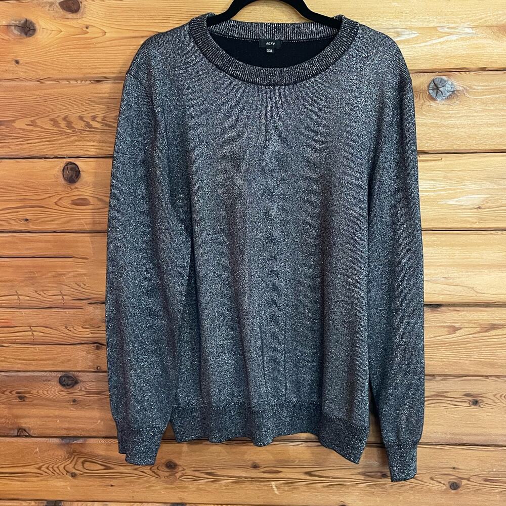 JEFF Shimmer Crewneck Sweater In Black XXL